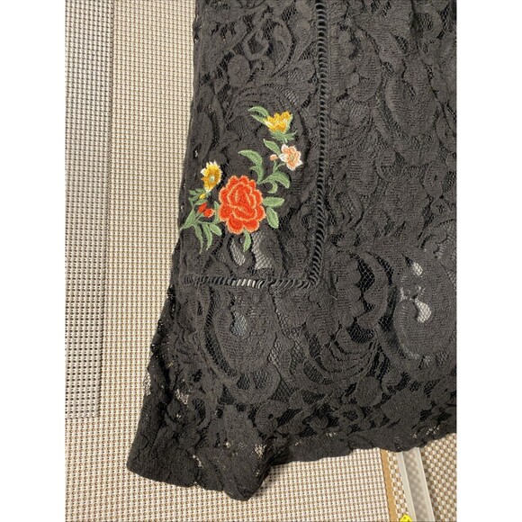 FOREVER 21 Black Red Lace Rose Floral Mini Fit Flare Dress Lg Whimsigoth Fairy - Picture 4 of 6